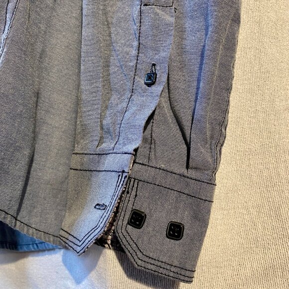 Men's Arcadia button down dress shirt. Double square button design. Size M - Picture 7 of 10